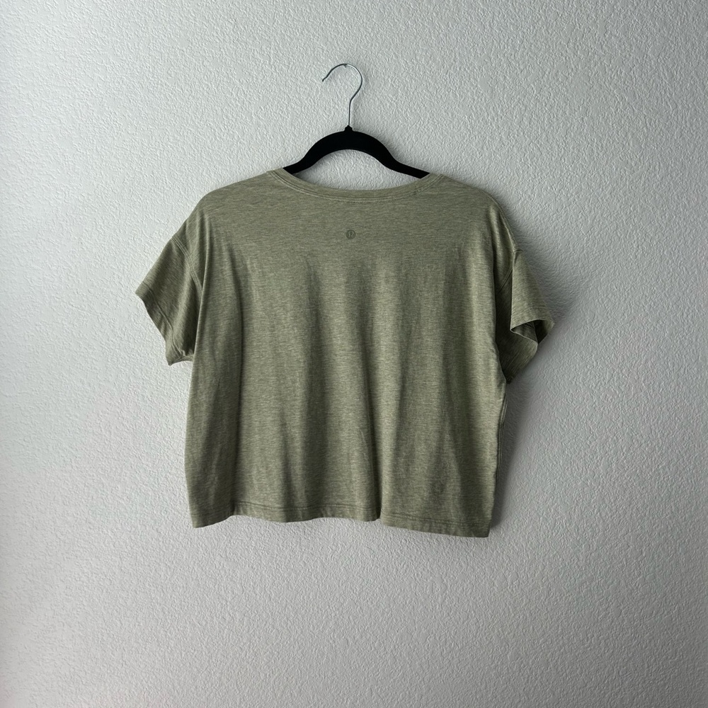 Lululemon Crop Heather Olive Green Women's Top